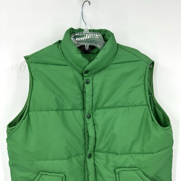 vintage 70s SWINGSTER puffer vest pockets nylon coat jacket retro green LARGE - Picture 3 of 8